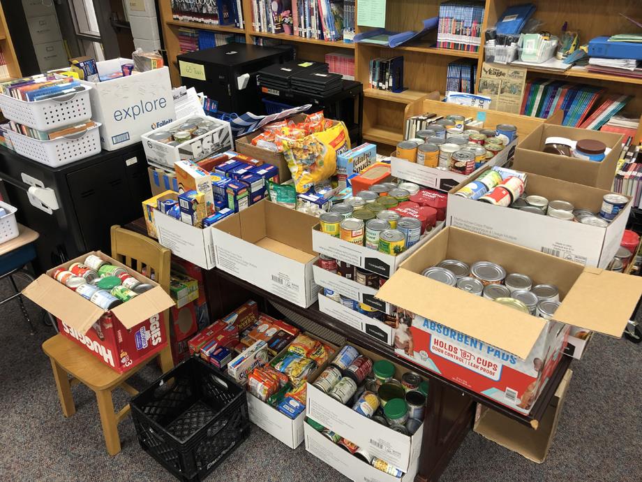 The W.B. Beam Intermediate student council sponsored a holiday food drive and collected items for the St. John Lutheran Church community food pantry. 